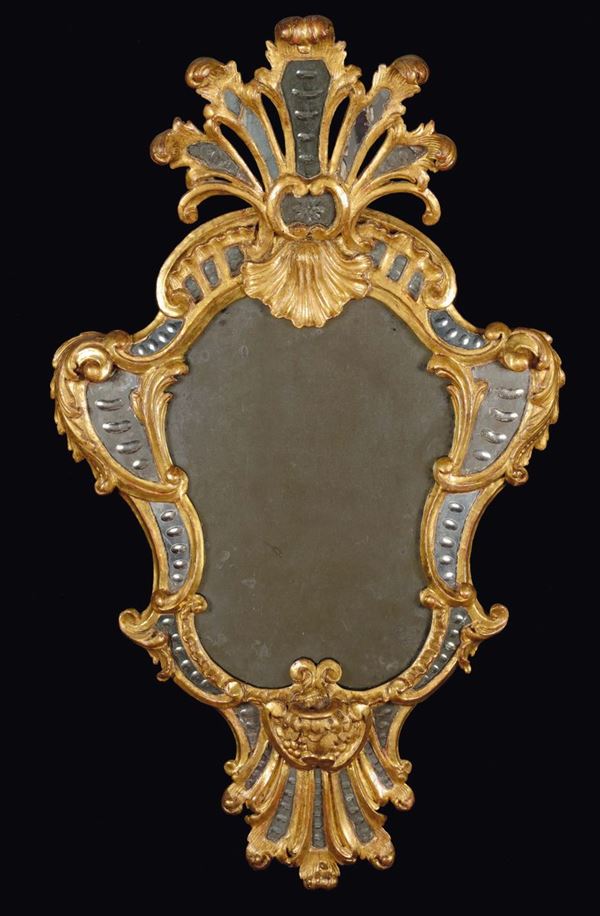 A pair of Louis XV mould gilt wood vents, Turin, late 18th century