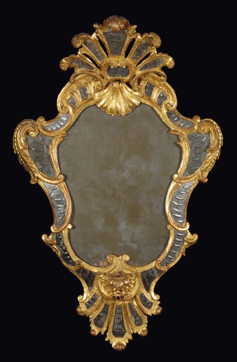 Coppia di Ventole Sagomate in Legno Dorato Luigi XV, Torino, Terzo Quarto del XVIII Secolo
