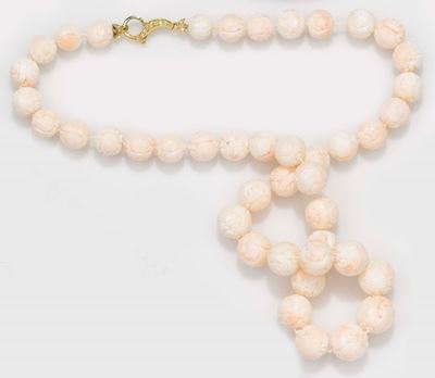 Collana in Corallo Rosa Inciso