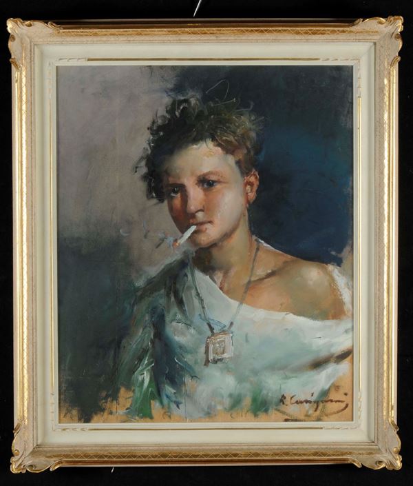 R Carignani Figura maschile che fuma