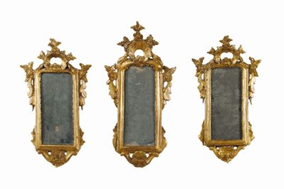Tre Specchierine in Legno Dorato a Mecca, XVIII Secolo
