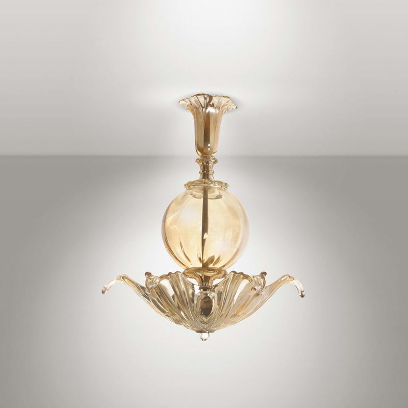 Lampada da sospensione in vetro di Murano.  - Auction Design - II - Cambi Casa d'Aste