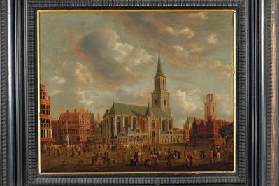 Scuola Fiamminga del XVIII Secoloveduta di Piazza con Cattedrale