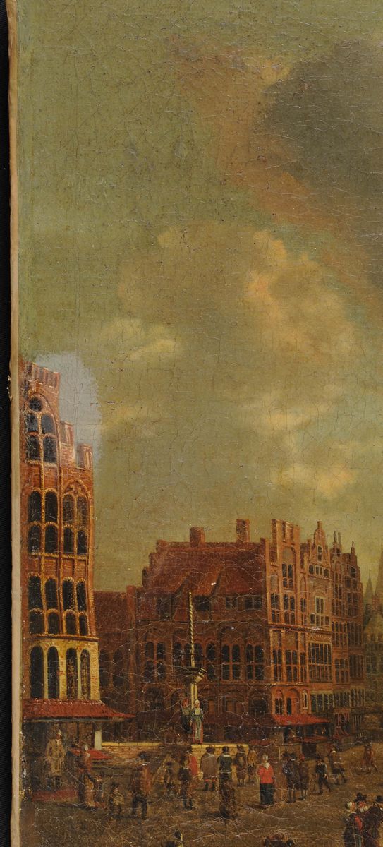 Scuola Fiamminga del XVIII Secoloveduta di Piazza con Cattedrale