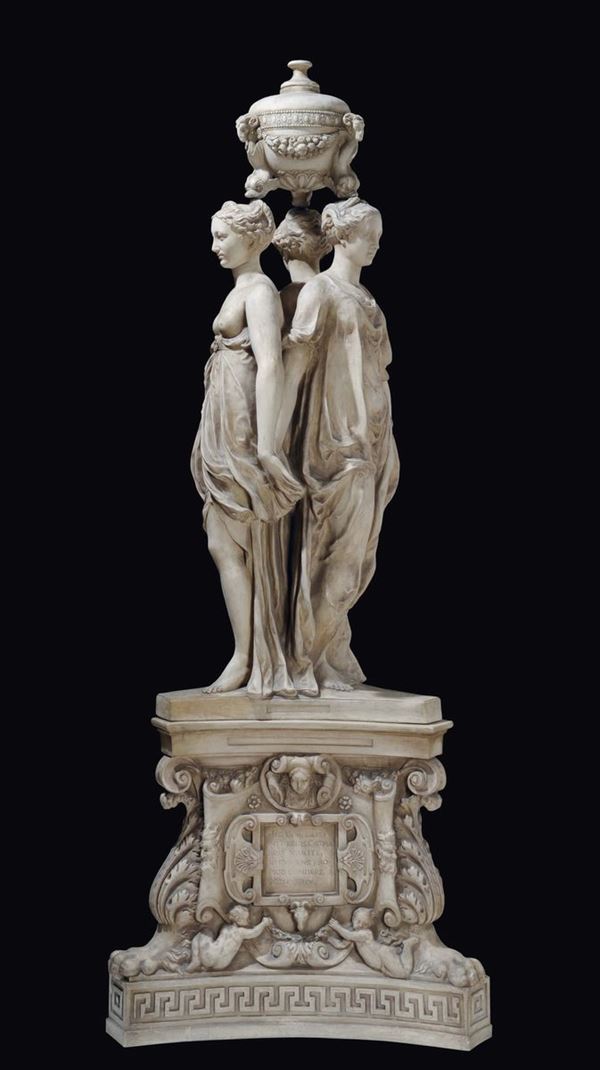 A plaster cast representing the monument of Henry 2nd heart, Italian or French Art, late 19th century [..]