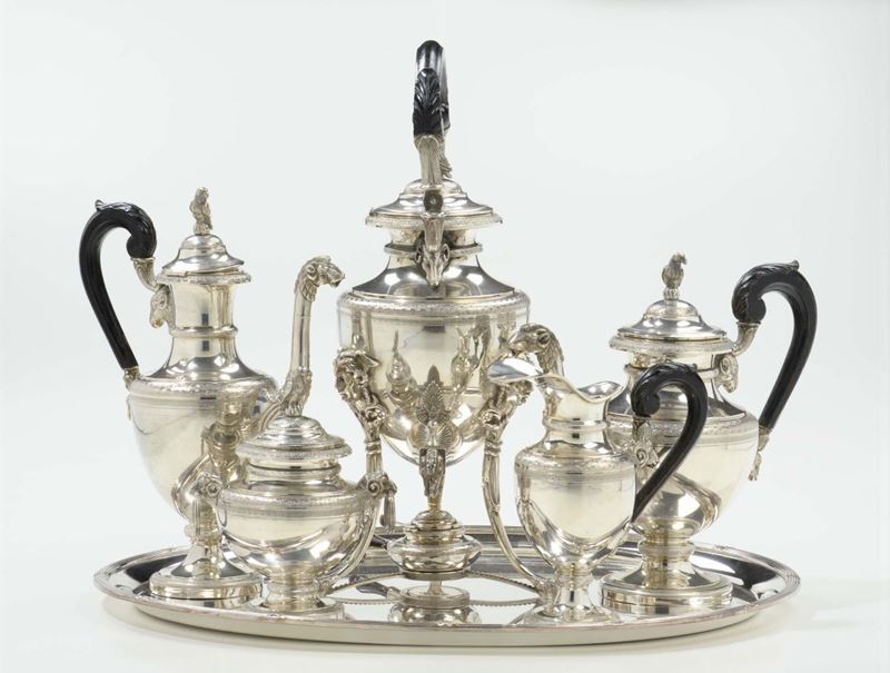 Servizio da tè e caffè in argento  - Asta Arredi dalle dimore degli eredi Ercole Marelli e altre provenienze - Cambi Casa d'Aste