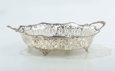Cestino Traforato in Argento, XX Secolo