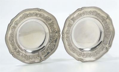 Coppia di Piatti in Argento, XIX-XX Secolo