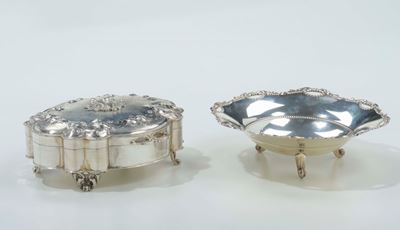 Alzatina e Scatola in Argento