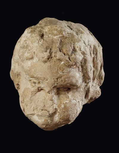 Coppia di Testine di Fanciullo in Stucco, Manifattura Barocca del XVII-XVIII Secolo