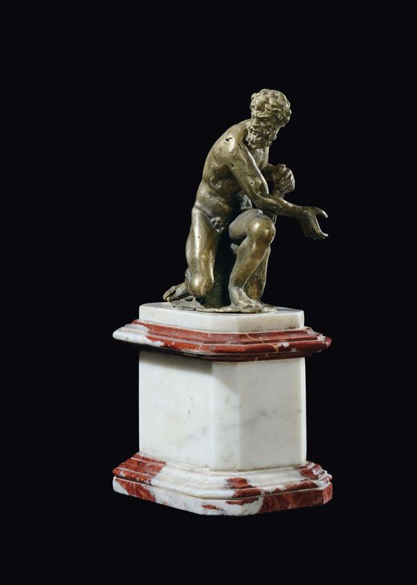 A molten and chiselled bonze Sitting Hercules sculpture, Master of the Fitzwilliam Museum or “Ciechanowiecki Master, Florence or Rome, 16th century