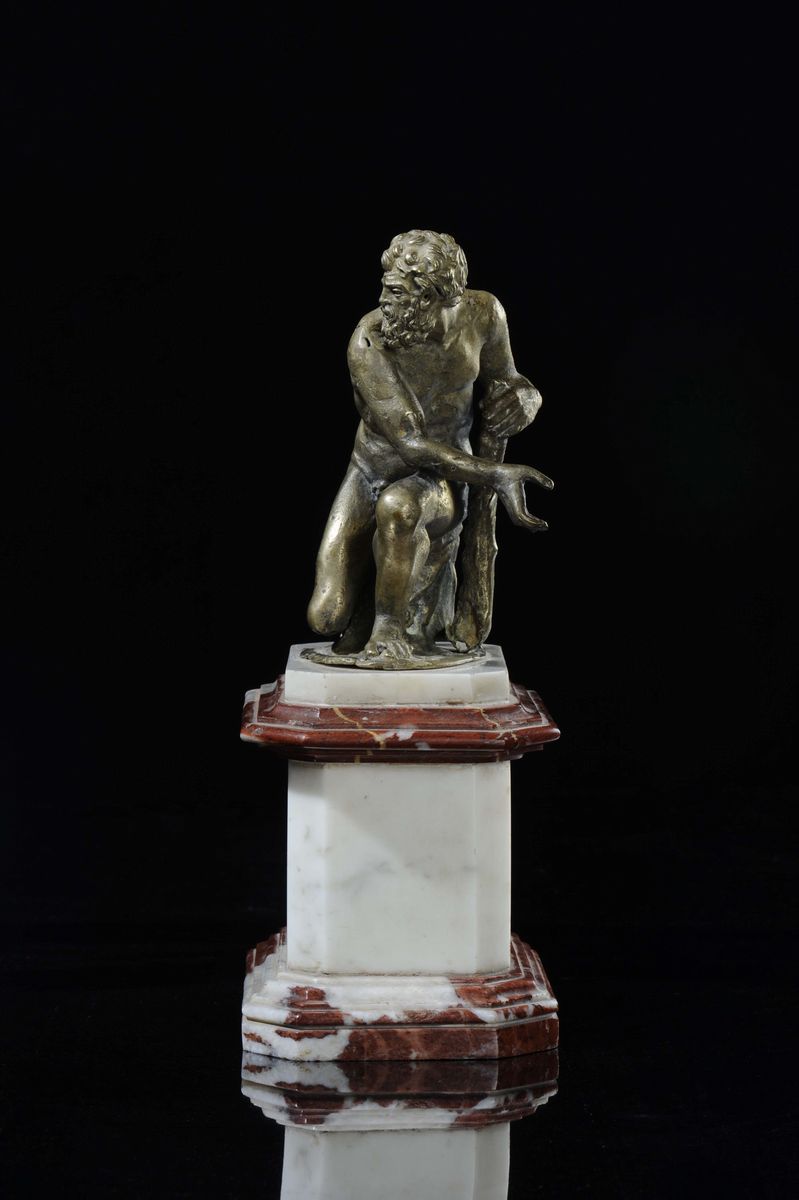 Scultura in Bronzo Fuso e Cesellato Raffigurante Ercole Seduto, Maestro del Fitzwilliam Museum, F...