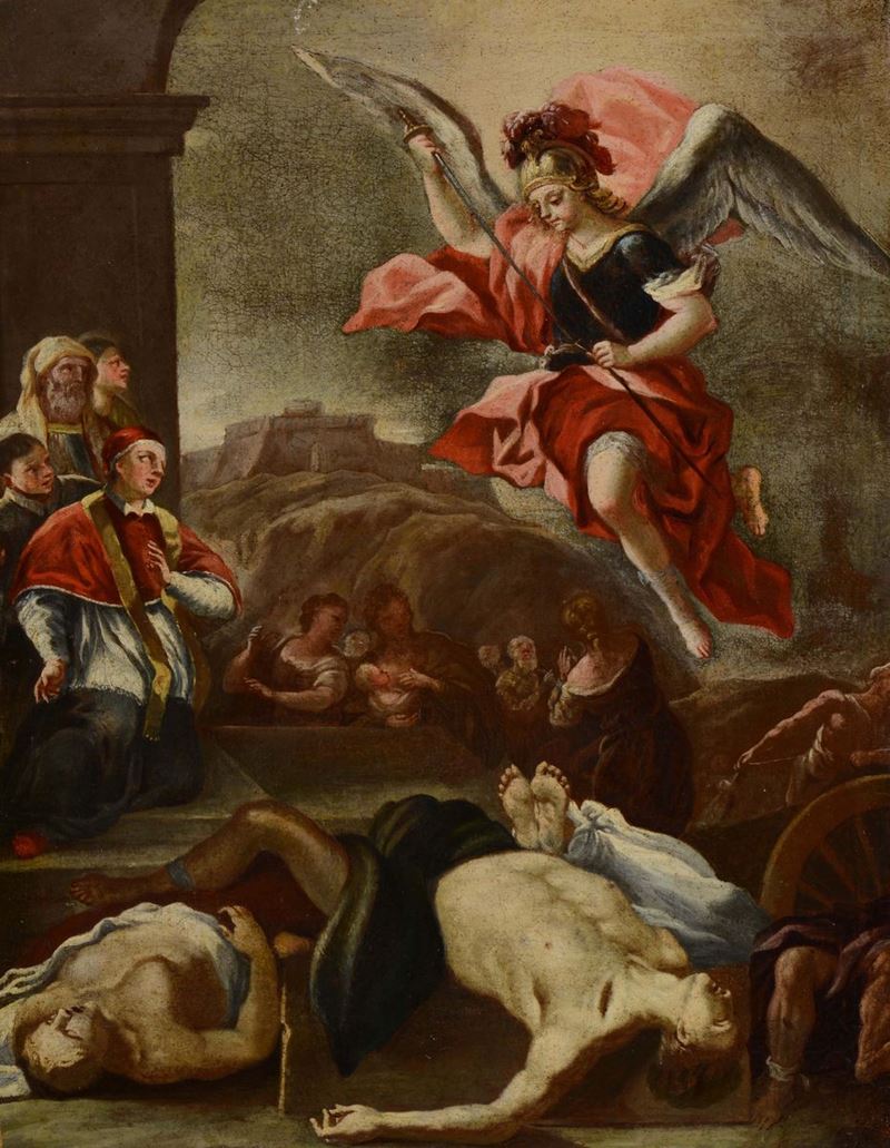Scuola Napoletana del XVIII secolo Episodio sacro  - Asta Dipinti Antichi - Cambi Casa d'Aste