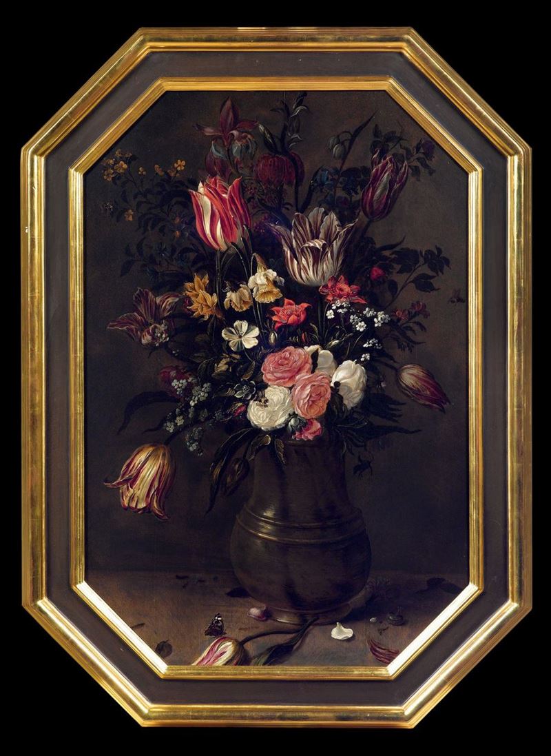 Daniel Seghers (Anversa 1590-1661), attribuito a Vaso di fiori  - Asta Dipinti Antichi - Cambi Casa d'Aste