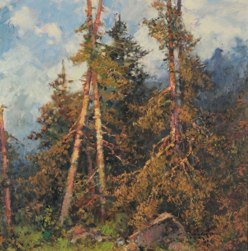 Cesare Bentivoglio (Genova 1868-1952) Vegetazione alpina  - Auction 19th and 20th century paintings - Cambi Casa d'Aste