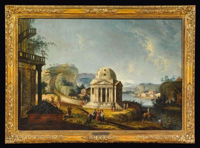 Michele Marieschi (venezia 1696-1743), Attribuito Aveduta di Fantasia con Architettura
