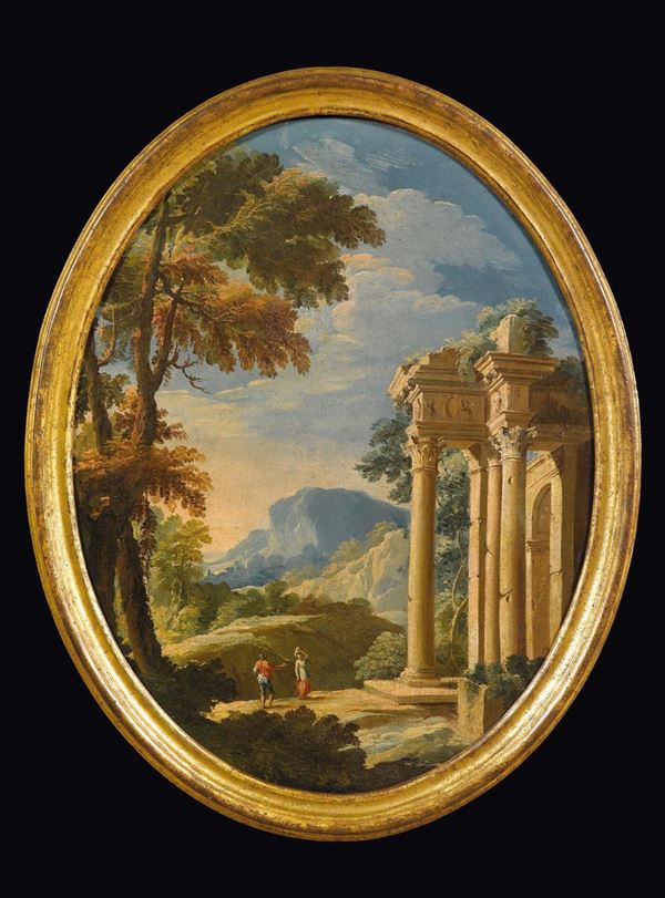 Antonio Diziani (Venezia 1737 - 1797) Paesaggio con figure Paesaggio con figure