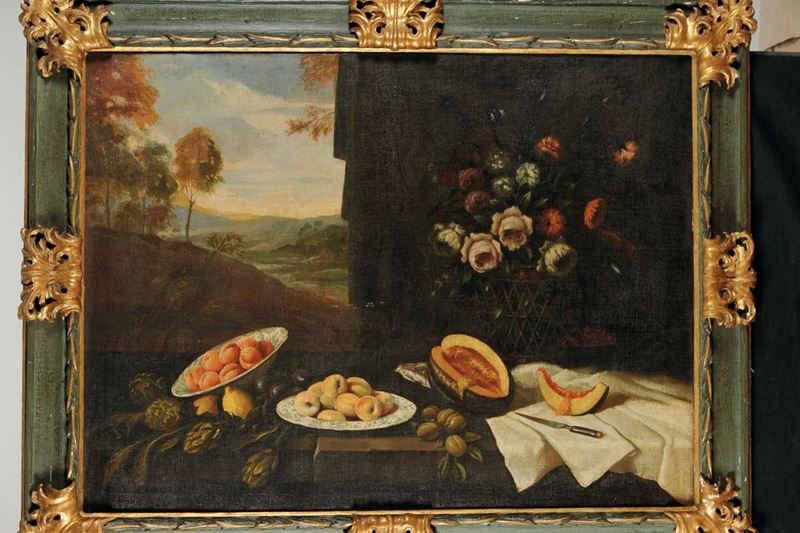 Scuola Lombarda del XX secolo Natura morta con zucca  - Auction Furnishings from the mansions of the Ercole Marelli heirs and other property - Cambi Casa d'Aste
