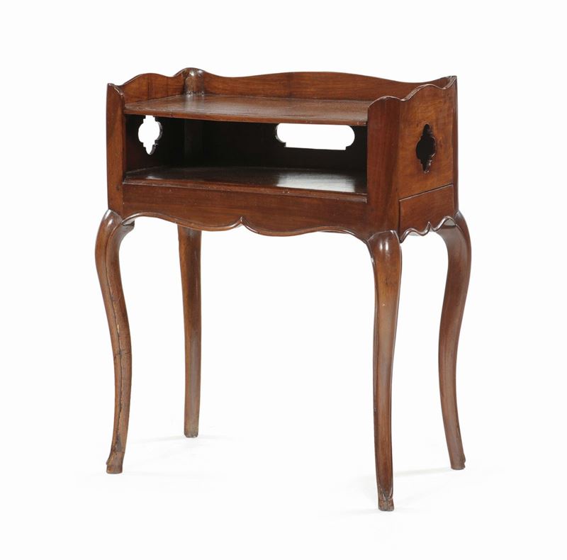 Piccola console in legno di noce  - Auction Furnishings from the mansions of the Ercole Marelli heirs and other property - Cambi Casa d'Aste
