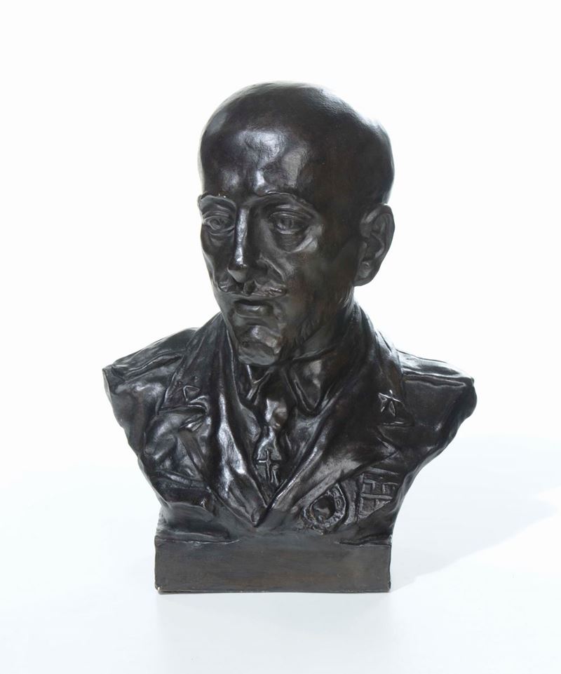 Renato Bertelli (1900-1974) Busto di Gabriele D'Annunzio  - Asta Antiquariato - Cambi Casa d'Aste