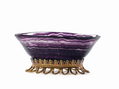 Coppetta in Ametista con Base in Argento Dorato.