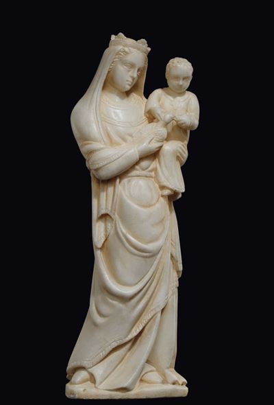 Madonna con Bambino in Alabastro, Scultore Fiorentino della Cerchia di Andrea Pisano, 1340-1345 C...