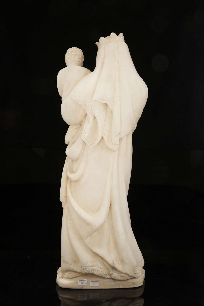 Madonna con Bambino in Alabastro, Scultore Fiorentino della Cerchia di Andrea Pisano, 1340-1345 C...