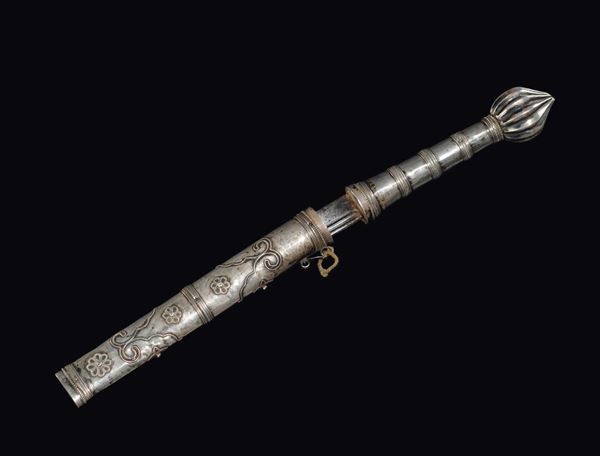 A dagger with silver handle and lining, Afghanistan, XIX century