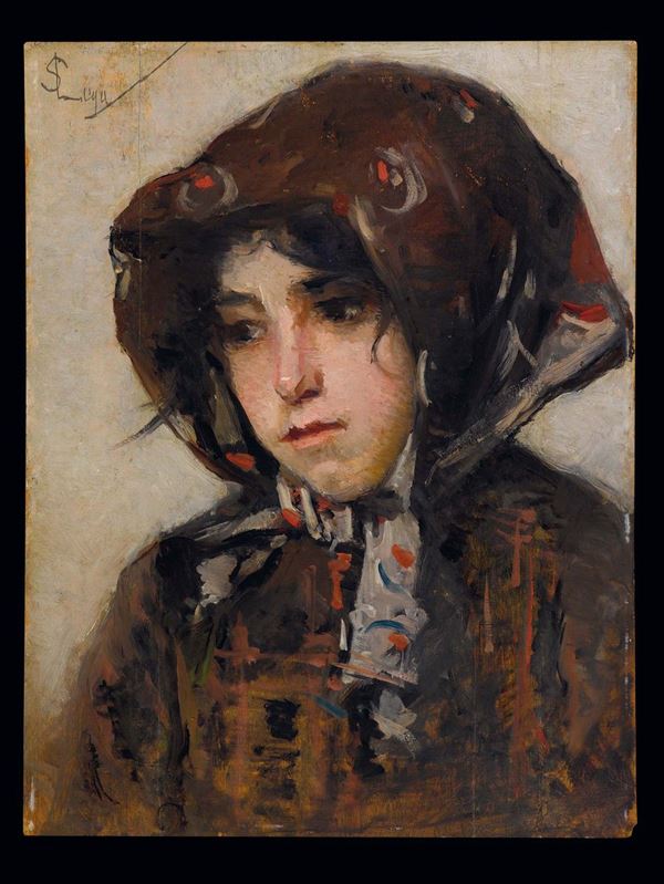 Silvestro Lega (1826-1895) Ritratto di bambina