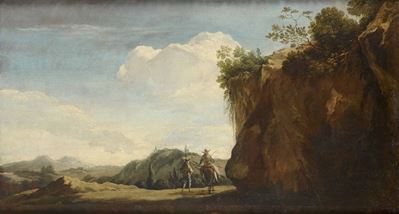 Jean Asselyin (anversa 1610/15 - Amsterdam 1652/1660)paesaggio