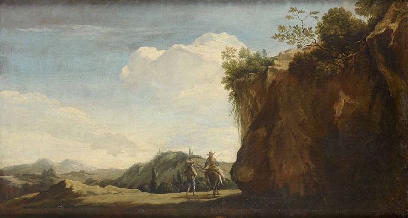 Jean Asselyin (Anversa 1610/15 - Amsterdam 1652/1660) Paesaggio  - Auction Fine Art Selection - Cambi Casa d'Aste