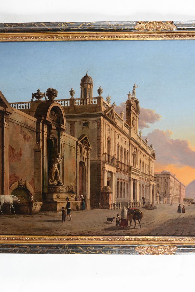Scuola Genovese Dell’inizio del XIX Secoloveduta di Genova con la Basilica di Carignano Veduta di...