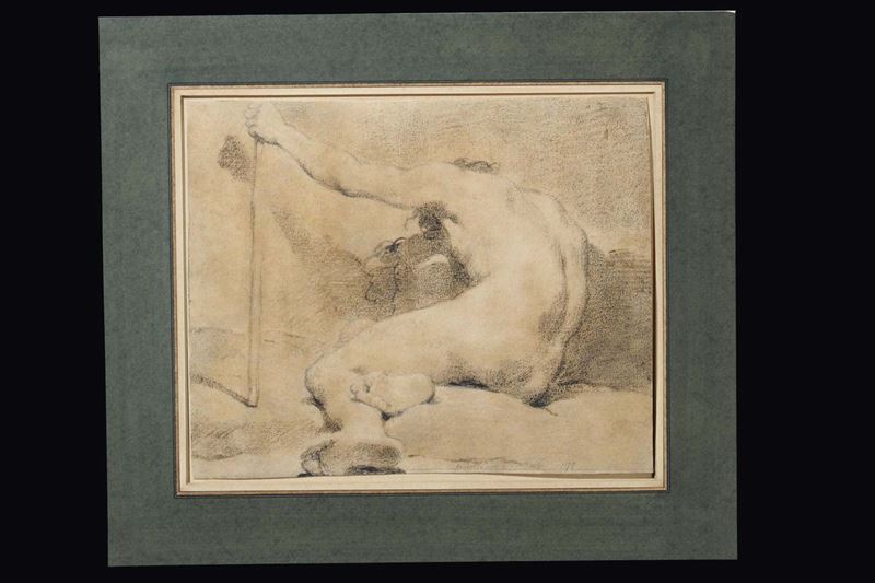 Giovanni Francesco Barbieri, detto il Guercino (Cento 1591 - Bologna 1666) Nudo virile  - Asta Fine Art Selection - Cambi Casa d'Aste