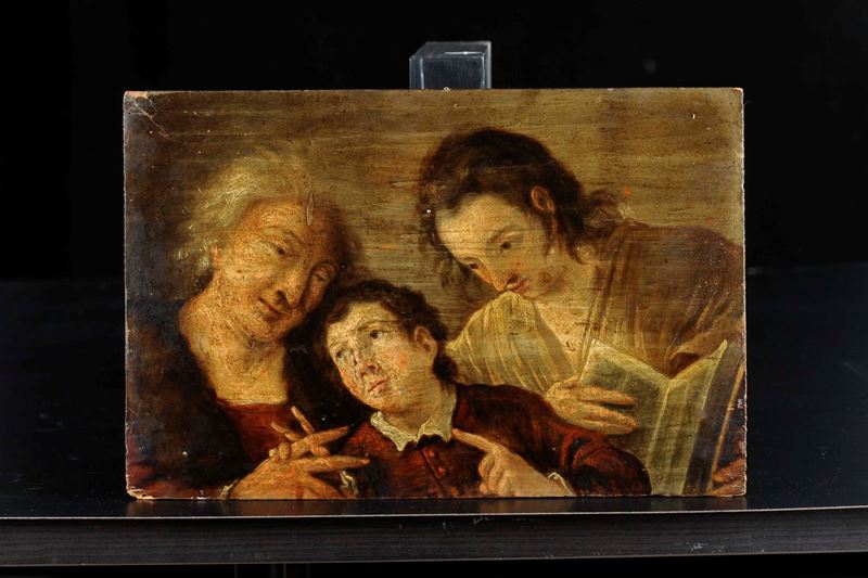 Scuola del XVIII secolo Tre figure  - Asta Arredi dalle dimore degli eredi Ercole Marelli e altre provenienze - Cambi Casa d'Aste
