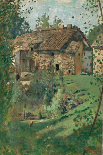 Telemaco Signorini (firenze 1835-1901)scorcio di Casolare