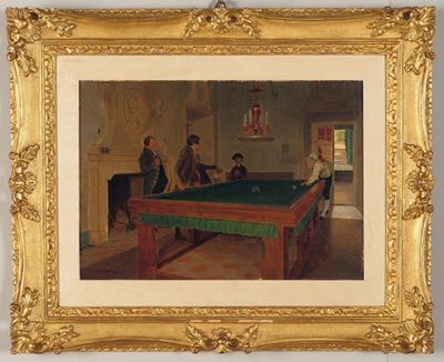 Tito Lessi (1858-1917)il Gioco del Biliardo