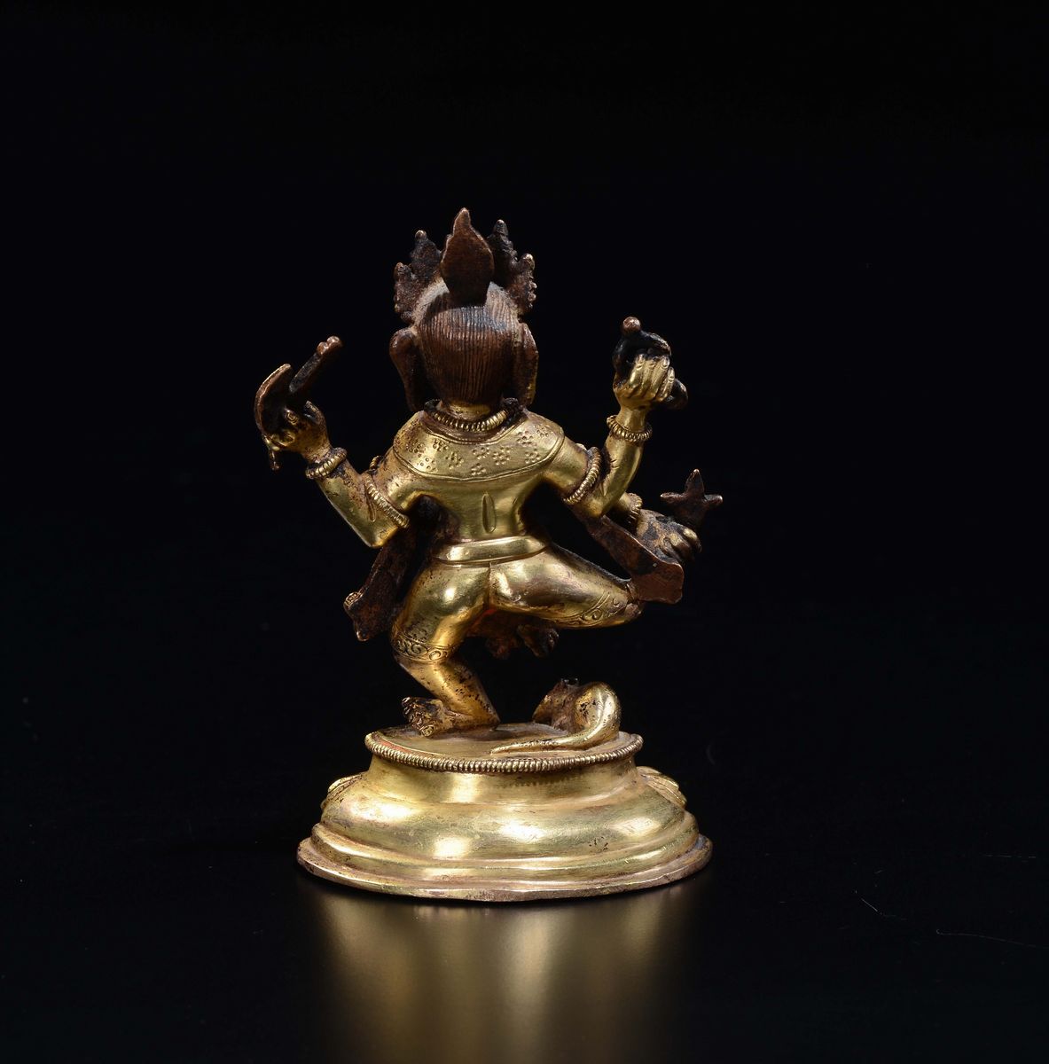 Divinità con Testa di Elefante in Bronzo Dorato, Cina, XX Secolo