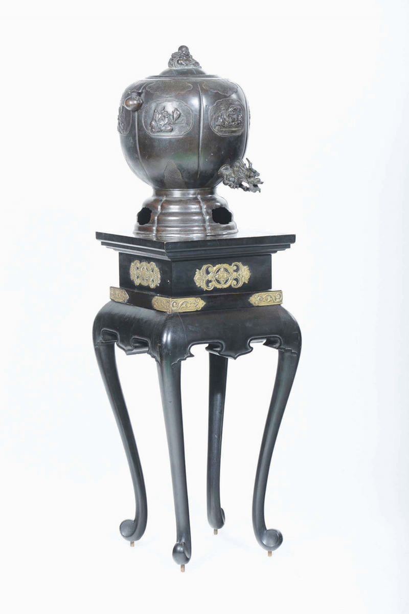 Grande bacile lavamani in bronzo, Giappone, periodo Meiji, XIX secolo  - Asta Chinese Works of Art - Cambi Casa d'Aste
