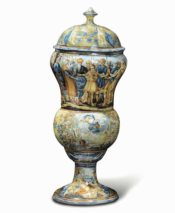 Grande vaso con coperchio Castelli,  XVIII secolo