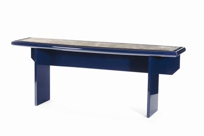 Consolle in Legno Laccato e Piano in Marmo. Prod, Italia, 1980 Ca.