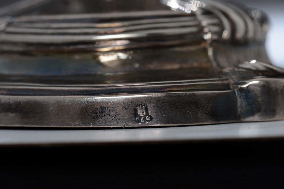 Candeliere in Argento Fuso, Sbalzato e Cesellato. Genova Punzone della Torretta per L’anno 1760