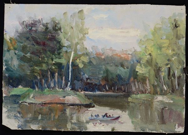 A. S. Anankov Barca sul fiume, 1961