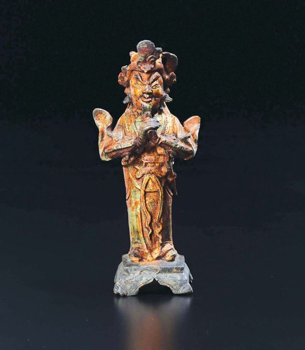 A semi-gilt bronze figure of wise man, China, Ming Dynasty, 17th century