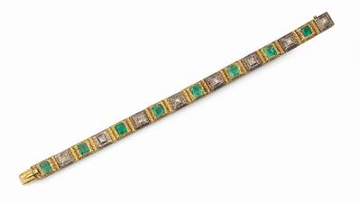Bracciale con Smeraldi e Diamanti