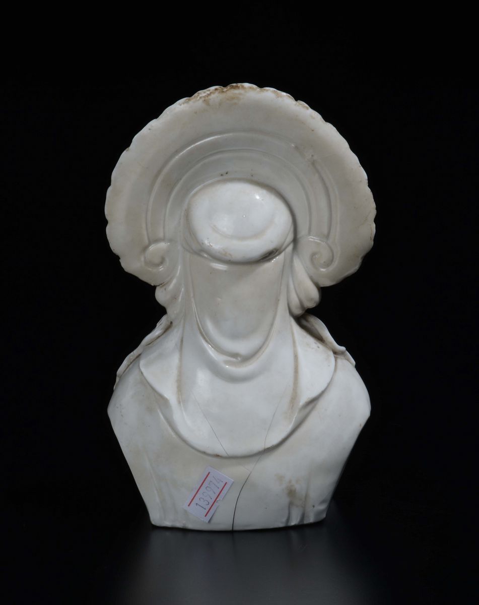 Busto di Divinità in Porcellana Blanc De Chine, Cina, XX Secolo