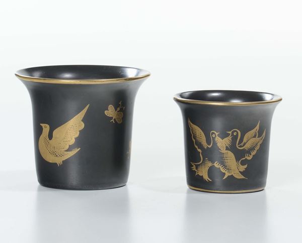 Due vasetti in porcellana Ginori