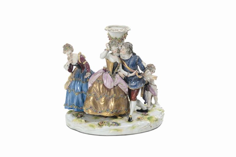 Gruppo in porcellana con figure, Capodimonte  - Auction Furnishings from the mansions of the Ercole Marelli heirs and other property - Cambi Casa d'Aste