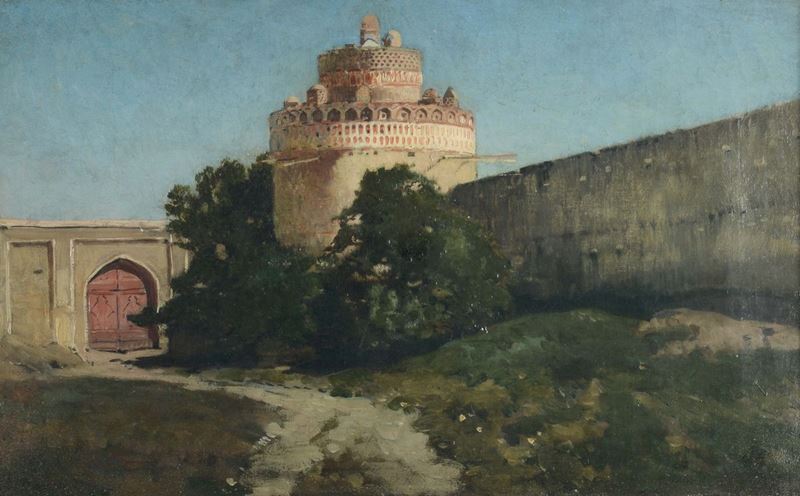 Alberto Pasini (Busseto 1826 - Cavoretto 1899) Fortificazione  - Asta Dipinti del XIX e XX secolo - Cambi Casa d'Aste