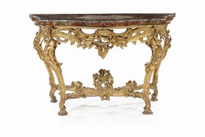 Console in Legno Intagliato e Dorato, Roma XVIII Secolo