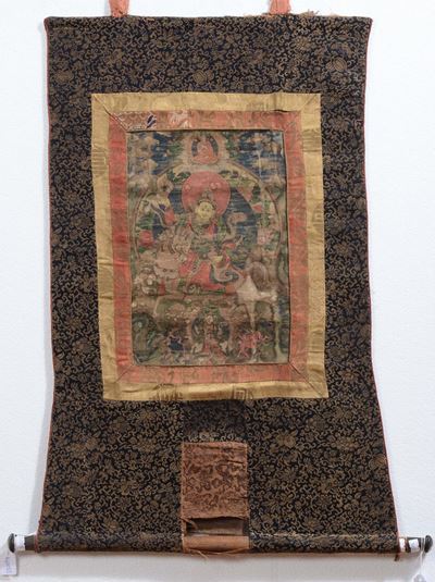 Scrool in Seta Raffigurante Divinità, Tibet, XVIII Secolo